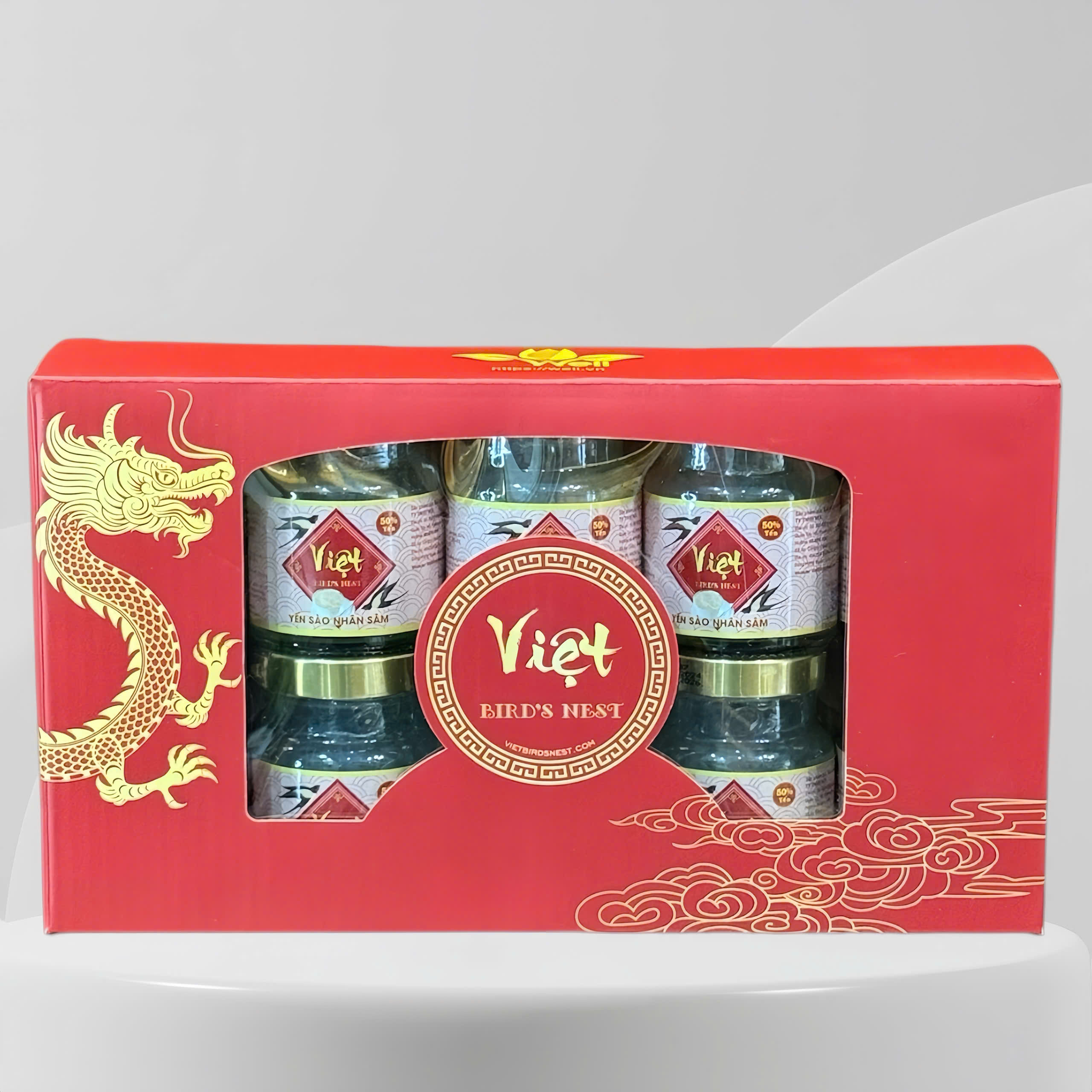 Hộp 10 Hũ Yến Chưng Nhân Sâm 50 % Việt Bird's Nest