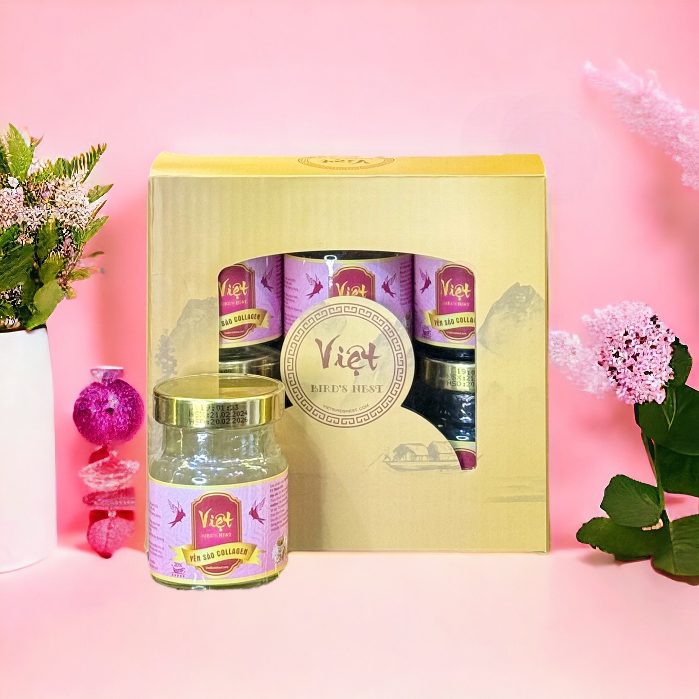 Hộp 6 hũ yến sào collagen Việt Bird's Nest 